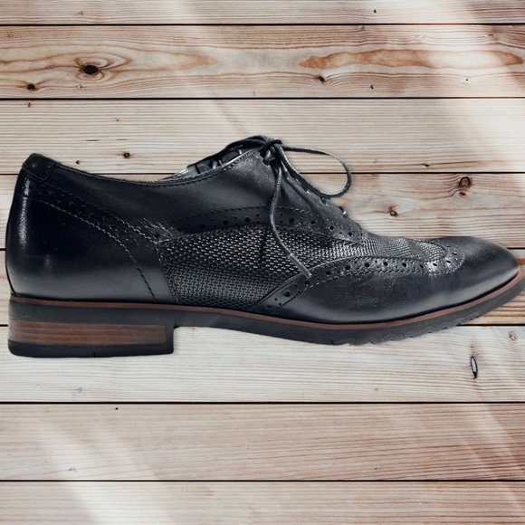 Steve Maddon Langdon Black Wingtips Size 10 - Picture 2 of 10